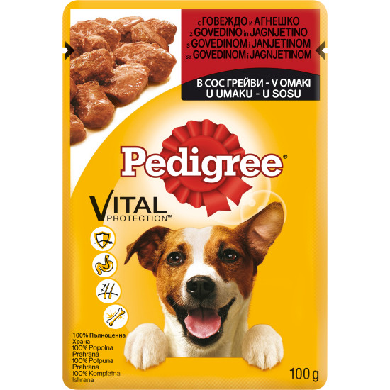 Pedigree пауч за куче различни вкусове 100 гр