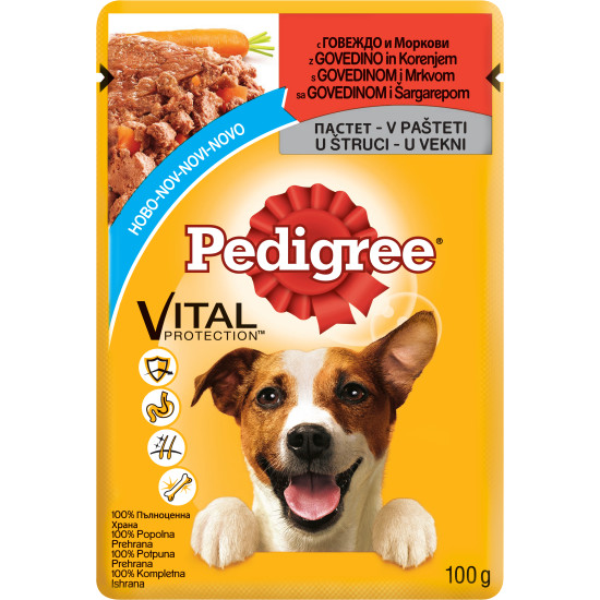 Pedigree пауч за куче различни вкусове 100 гр