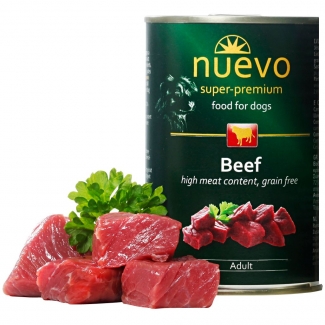 NUEVO super-premium консерва за кучета над 1 година, различни вкусове 400 гр