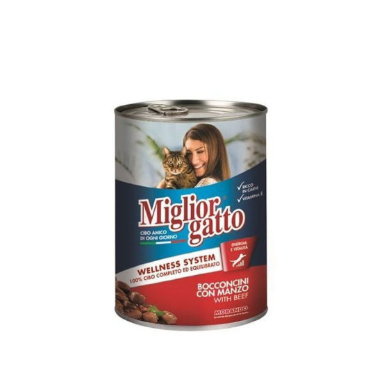 МИЛИОРГАТО консерва за котки различни вкусове  405 гр