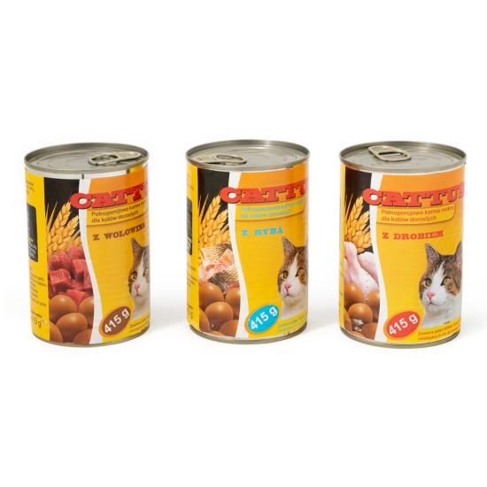 CATTUS - консерва за котки  различни вкусове  415 гр
