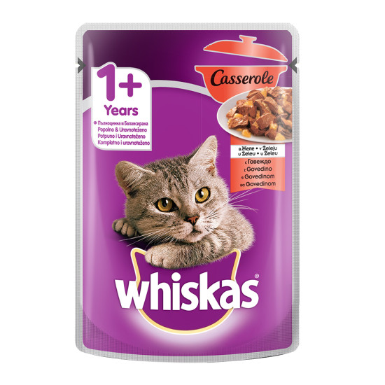 Whiskas Casserole пауч за котки различни вкусове 85 гр