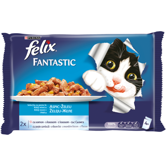 FELIX Fantastic пауч различни вкусове в желе 4 x 100гр. FELIX Fantastic пауч различни вкусове в желе 4 x 100гр.