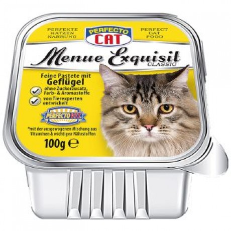 Perfecto Cat -  пастет за котки различни вкусове   100 гр