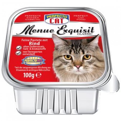 Perfecto Cat -  пастет за котки различни вкусове   100 гр
