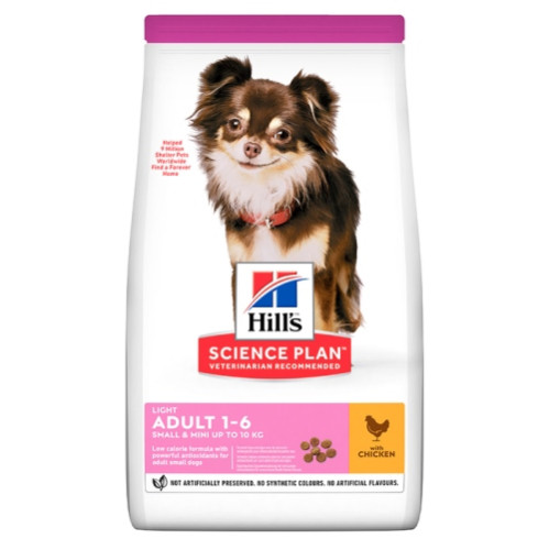 Hills Dog Adult LIGHT Small and Mini с Пилешко, чувал от 6кг