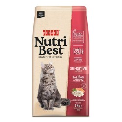 Храна за котки NutriBest Cat Sensitive, със сьомга и ориз, чувал от 15кг