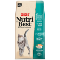 NutriBest Cat Sterilised сьомга и ориз, чувал от 8кг