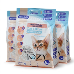 ВОДОРАЗТВОРИМА ПОЛИМЕРНА БИОРАЗГРАДИМА КОТЕШКА ТОАЛЕТНА JOZY 6.5 L, 4 kg , COTTON AND PEONY - 3 броя в опаковка