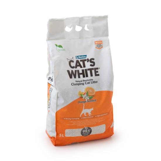 Бентонит Super Premium CAT's WHITE - 5 л. , Портокал Бентонит Super Premium CAT's WHITE - 5 л. , Портокал