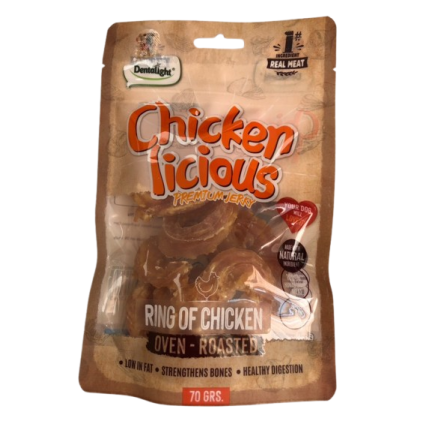 DENTALIGHT - Chicken Licious Premium Jerky RING OF CHICKEN / РИНГЧЕТА ПИЛЕ 70 g DENTALIGHT - Chicken Licious Premium Jerky RING OF CHICKEN / РИНГЧЕТА ПИЛЕ 70 g