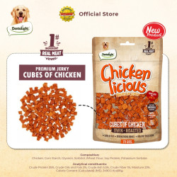 DENTALIGHT - Chicken Licious Premium Jerky CUBE OF CHICKEN / КУБЧЕТА ПИЛЕ 70 g DENTALIGHT - Chicken Licious Premium Jerky CUBE OF CHICKEN / КУБЧЕТА ПИЛЕ 70 g
