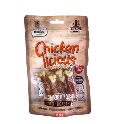 DENTALIGHT - Chicken Licious Premium Jerky CALCIUM BONE WITH CHICKEN / КОКАЛЧЕ С ПИЛЕ 70 g DENTALIGHT - Chicken Licious Premium Jerky CALCIUM BONE WITH CHICKEN / КОКАЛЧЕ С ПИЛЕ 70 g