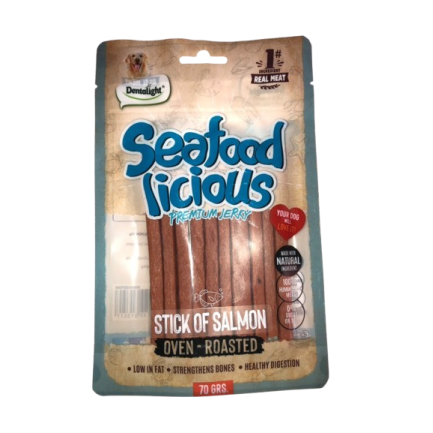 DENTALIGHT - Seafood Licious Premium Jerky STICK OF SALMON / СТИК СЬОМГА 70 g