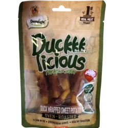 DENTALIGHT - Duckkk Licious Premium Jerky DUCK WRAPPED SWEET POTATO / ПАТЕШКО СЪС СЛАДКИ КАРТОФИ 70 g  