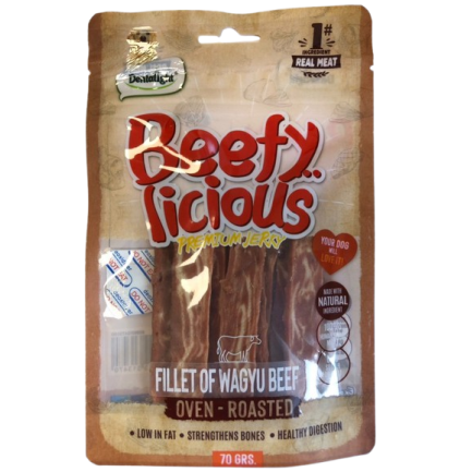 DENTALIGHT - Beefy Licious Premium Jerky BEEF OF WAGYU BEEF / ФИЛЕ ОТ ЯПОНСКО ТЕЛЕШКО 70 g DENTALIGHT - Beefy Licious Premium Jerky BEEF OF WAGYU BEEF / ФИЛЕ ОТ ЯПОНСКО ТЕЛЕШКО 70 g
