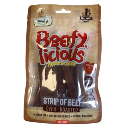 DENTALIGHT - Beefy Licious Premium Jerky BEEF STRIP OF BEEF / ИВИЦИ ТЕЛЕШКО 70 g