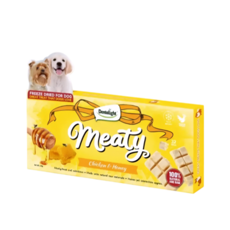 ЛИОФИЛИЗИРАНО лакомство КЧ DENTALIGHT Freeze Dried Meaty Bites, с вкус на пиле и мед 20 гр. ЛИОФИЛИЗИРАНО лакомство КЧ DENTALIGHT Freeze Dried Meaty Bites, с вкус на пиле и мед 20 гр.