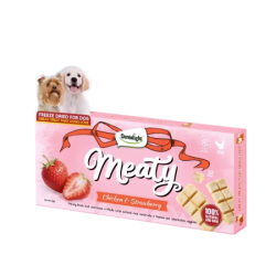 ЛИОФИЛИЗИРАНО лакомство за куче DENTALIGHT Freeze Dried Meaty Bites, с вкус на пиле и ягоди 20 гр. ЛИОФИЛИЗИРАНО лакомство за куче DENTALIGHT Freeze Dried Meaty Bites, с вкус на пиле и ягоди 20 гр.