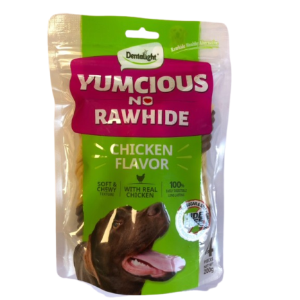 DENTALIGHT - Yumcious no rawhide BRAID chicken flavour ПЛИТКА, 4 бр./пакет, 200 гр. DENTALIGHT - Yumcious no rawhide BRAID chicken flavour ПЛИТКА, 4 бр./пакет, 200 гр.
