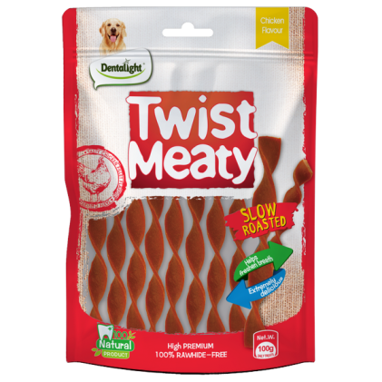 Дентално лакомство TWIST ROLLS вкус на пиле, 12,5 см