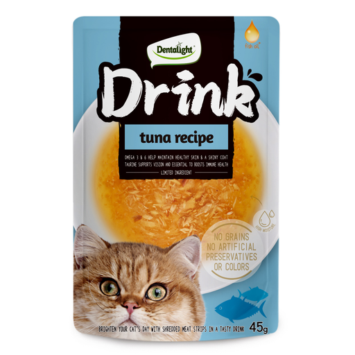 DENTALIGHT CAT DRINK TUNA RECIPE, РИБА ТОН, 45 гр. DENTALIGHT CAT DRINK TUNA RECIPE, РИБА ТОН, 45 гр.