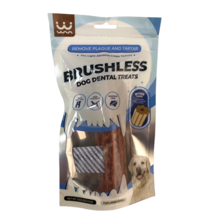 BRUSHLESS DOG DENTAL STICK, STRAWBERRY and PEANUT FLAVOR /дентално лакомство с вкус на ягода и фъстъци/