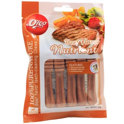ORGO, BEEF FLAVOR NUTRIENTS /дентална четка с вкус на телешко/ 8 см, 90 гр., 6 бр.