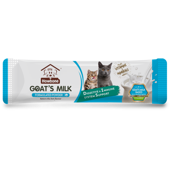 Сухо мляко ЗА КОТКИ HOWBONE GOAT`S MILK, / цена за 1бр саше- 12.5 гр / 24 бр./кутия Сухо мляко ЗА КОТКИ HOWBONE GOAT`S MILK, / цена за 1бр саше- 12.5 гр / 24 бр./кутия