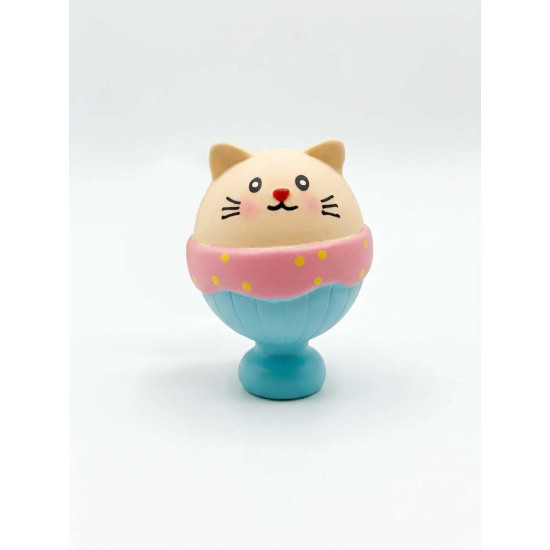 Играчка за куче - коте в чашка латекс 8 см