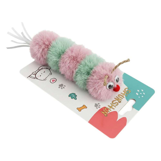 Играчка за коте - ГЪСЕНИЧКА плюш, със звънче 17 см 
