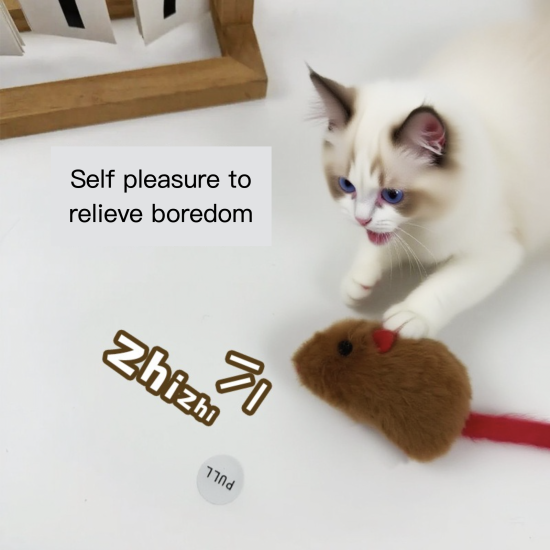 Играчка за коте - МИШКА плюш, със звук 10 см (без опашката)