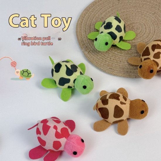 Играчка за коте - КОСТЕНУРКА вибрираща  плюш 9 см