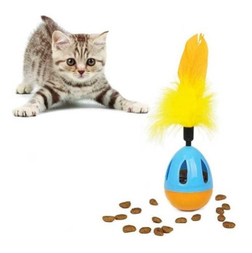 Играчка за коте АКРОБАТ със звънче и перца 9 см + 19 см