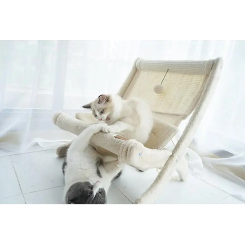 Шезлонг плюшен с драскало за коте