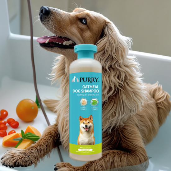Шампоан за куче PURRY, с ОВЕС И АЛОЕ, за суха и раздразнена кожа 