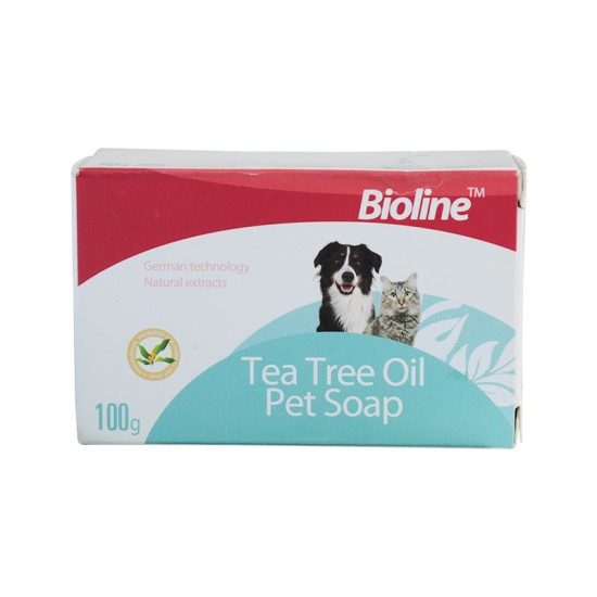 Сапун за дом. любимци BIOLINE с масло от чаено дърво, за кучета и котки, 100 гр Сапун за дом. любимци BIOLINE с масло от чаено дърво, за кучета и котки, 100 гр