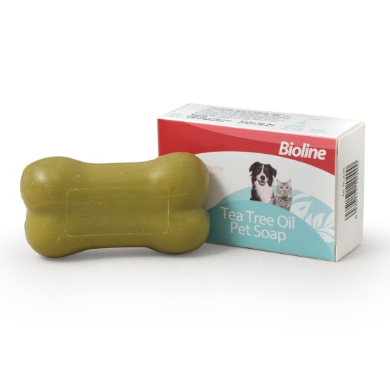 Сапун за дом. любимци BIOLINE с масло от чаено дърво, за кучета и котки, 100 гр Сапун за дом. любимци BIOLINE с масло от чаено дърво, за кучета и котки, 100 гр
