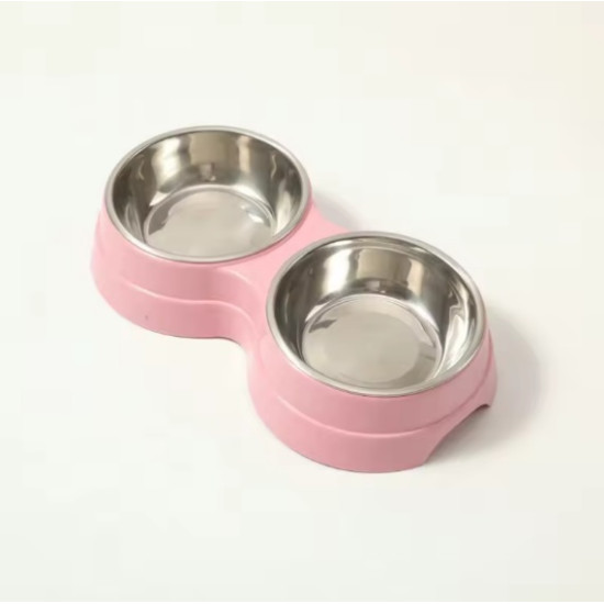 Хранилка двойна пластмасови с метални купички 