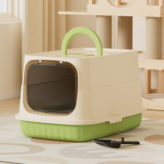 Съд за котешка тоалетна закрит, с лопатка, 54х31х31 см