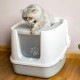 Съд за котешка тоалетна закрит с отвор отгоре, с повдигащ се капак, с лопатка Съд за котешка тоалетна закрит с отвор отгоре, с повдигащ се капак, с лопатка