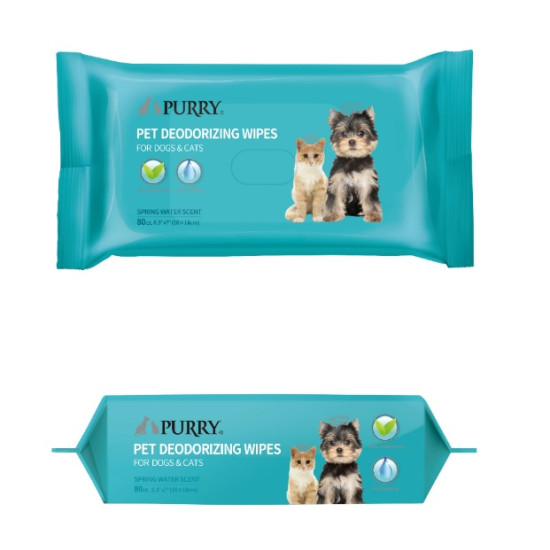 Мокри кърпи PURRY за куче и коте, с аромат на пролет 16х18 см, 80 бр. в опаковка