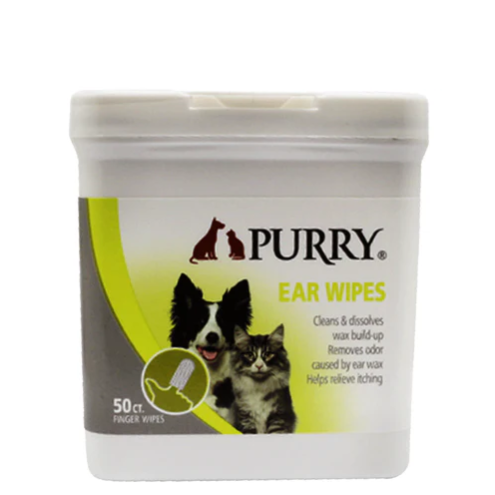 Мокри кърпи - напръстник PURRY за уши, за кучета и котки 50 бр./п.