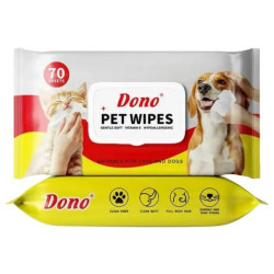 Мокри кърпи Dono за куче и коте, 20х15 см, 70 бр./п. 