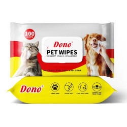 Мокри кърпи Dono за куче и коте, 20х15 см, 100 бр./п.