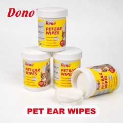 Мокри кърпи Dono за почистване на уши, за куче и коте, 5.5 см, 200 бр./oп.