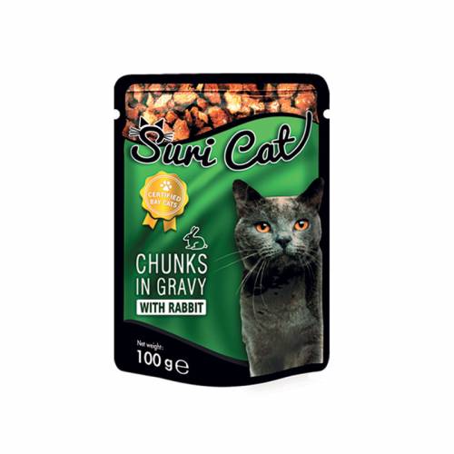 SURI CAT - пауч за котки различни вкусове хапки в сос  100 гр