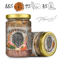 БУРКАНИТЕ за котки - говеждо и пилешки сърца 280 гр.