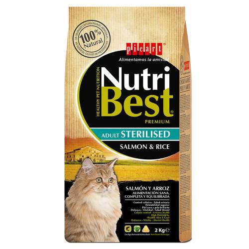 NutriBest Cat Sterilised сьомга и ориз, чувал от 8кг, цена за чувал 62.00лв. /1кг-7.75лв./