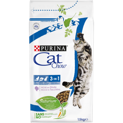 PURINA® CAT CHOW® 3 in 1, чувал от 15кг, цена за чувал 144.00лв. /1кг-9.60лв./